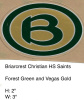Briarcrest Christian Saints HS 2012-2013 (TN) Green B in oval gold outlined in green